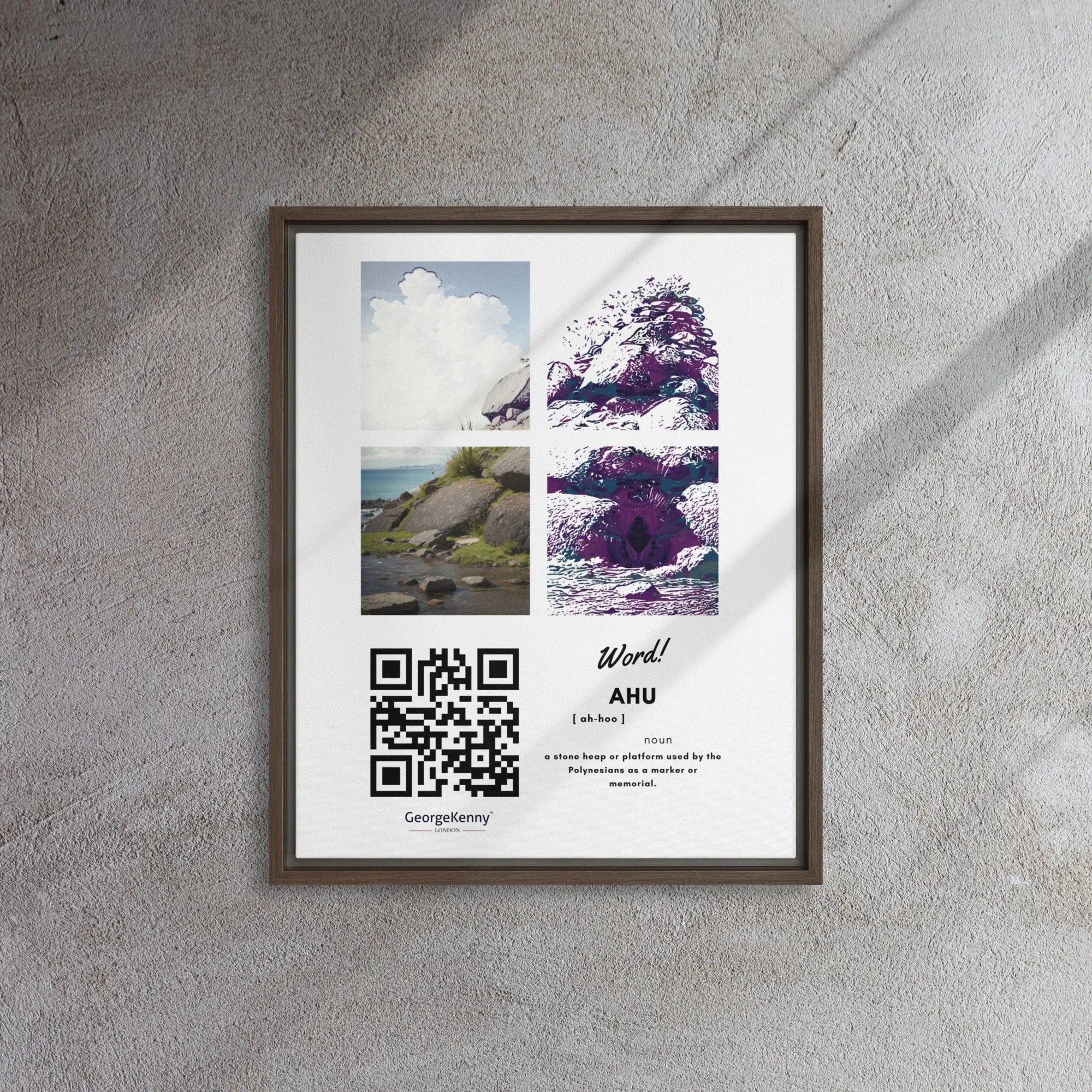 Ahu | Word Art | Framed canvas GeorgeKenny Design