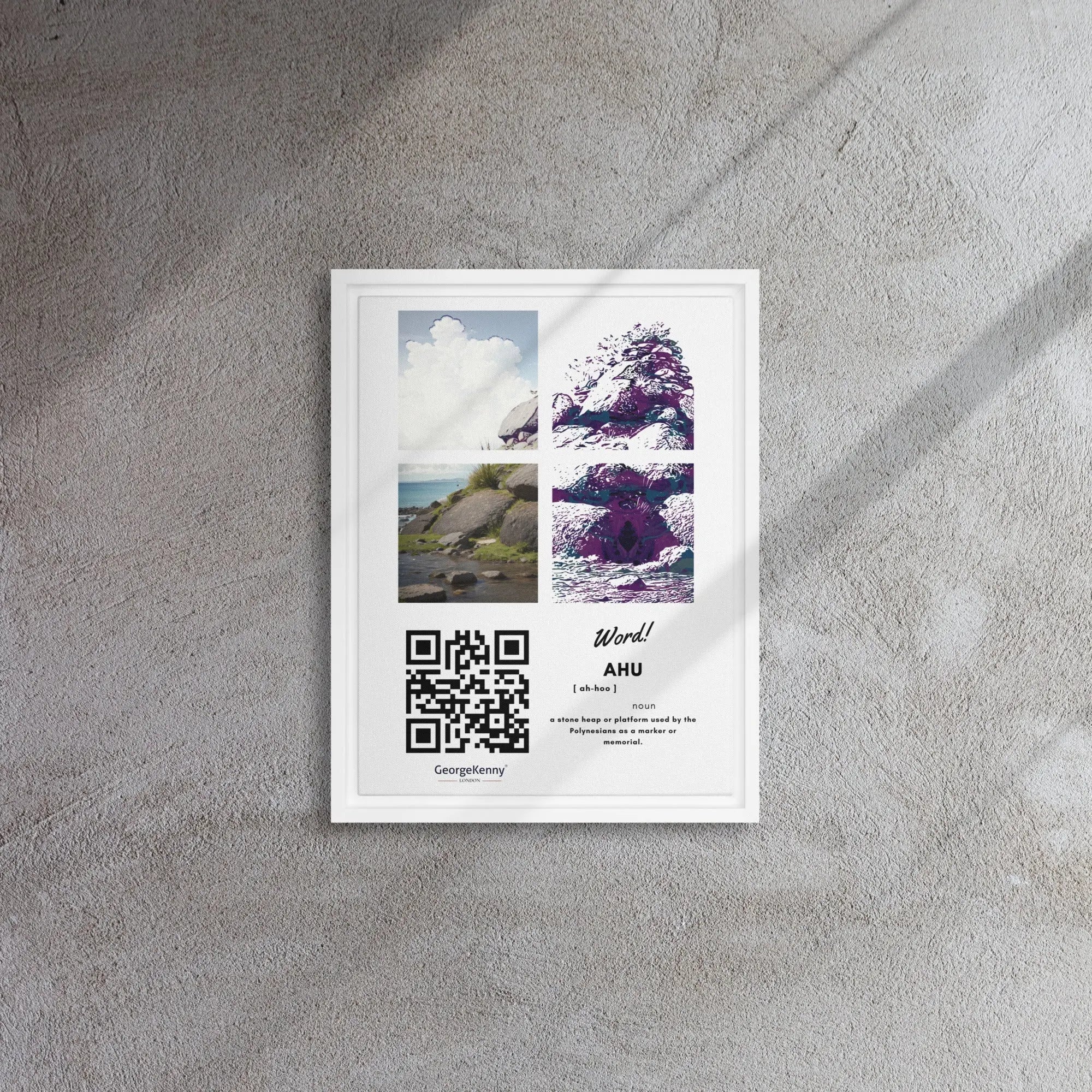 Ahu | Word Art | Framed canvas GeorgeKenny Design