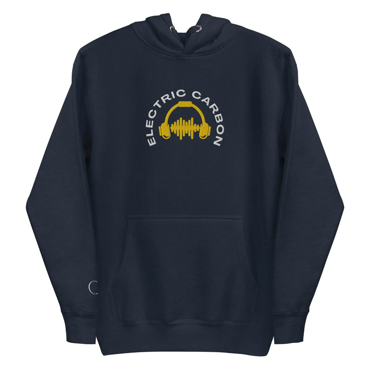 Electric Carbon Headphones | Embroidered Hoodie GeorgeKenny Design
