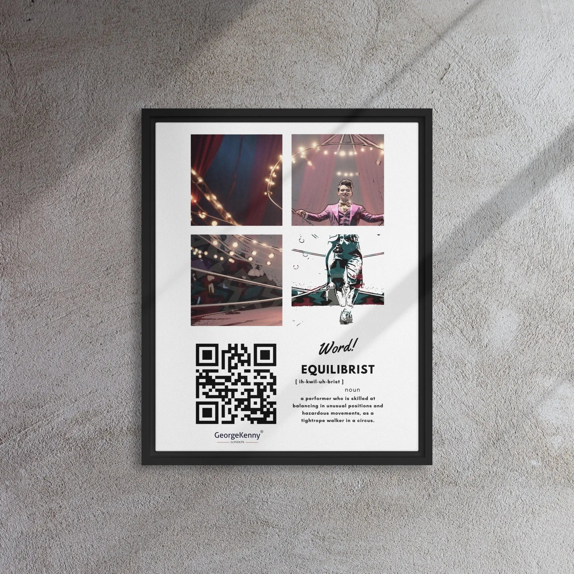 Equilibrist | Word Art | Framed canvas GeorgeKenny Design
