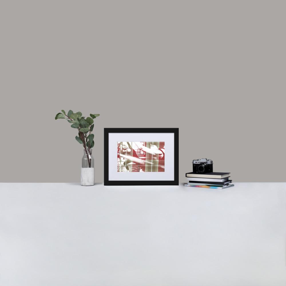 Ballet Practice- Framed Print with Mat - Balmoral Check - GeorgeKenny Design