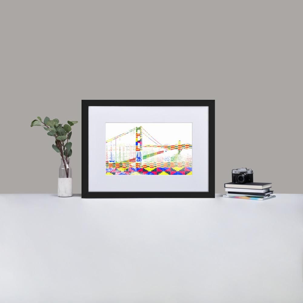 Golden Gate Bridge - Framed Print with Mat - African Inspired - GeorgeKenny Design