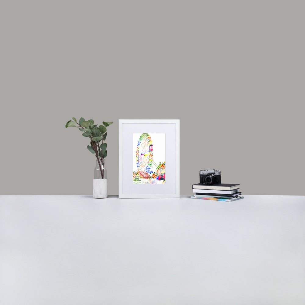 London Eye - Framed Print with Mat - African Inspired - GeorgeKenny Design